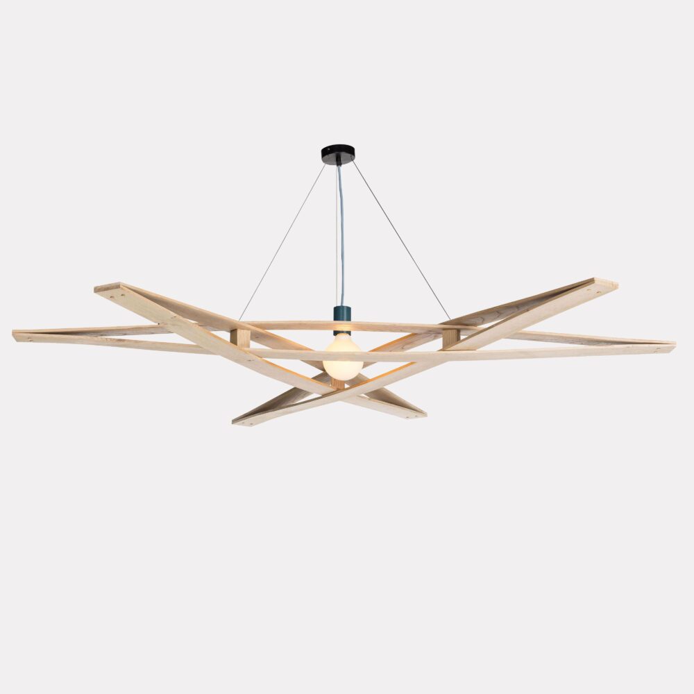 alto duo suspension lumineuse design bois massif fabriquee en france tete en l'air