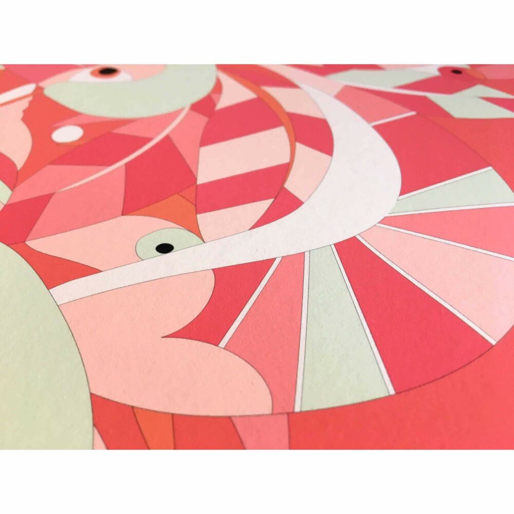 alto duo art print detail design pink oeil de toucan