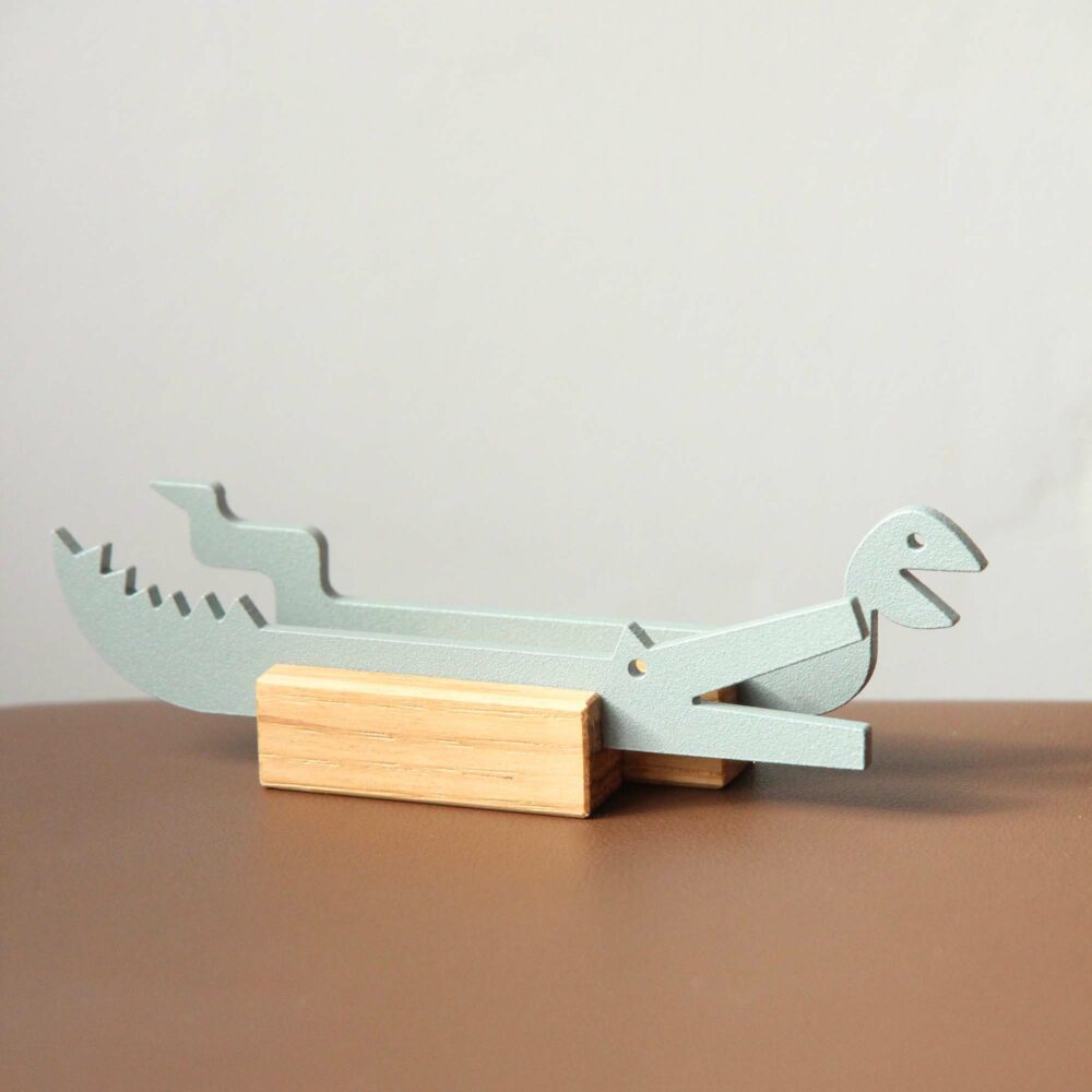 porte couteau alto duo crocodile salamandre design bois metal