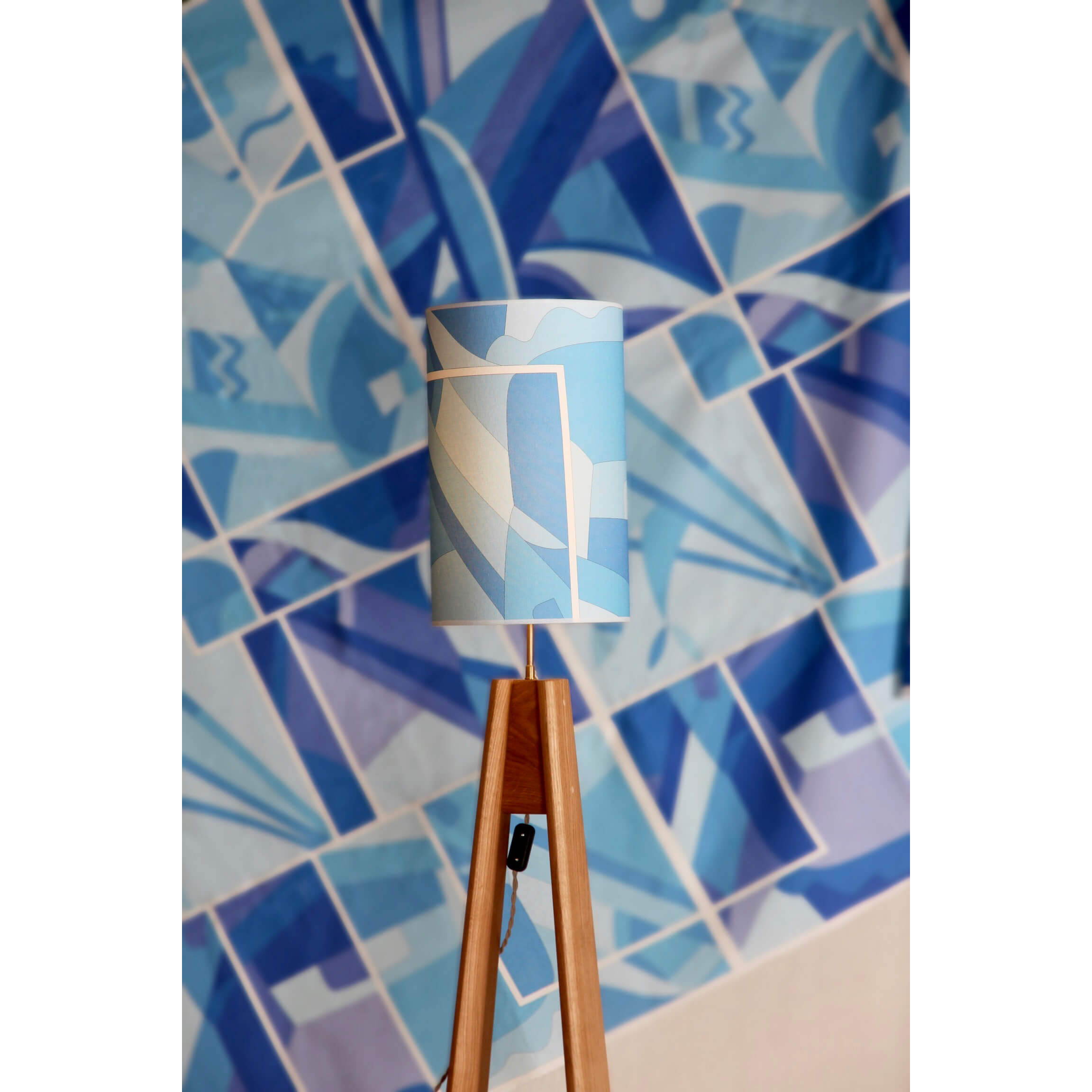 lampe apache design abat jour fabriquee en france bleu alto duo