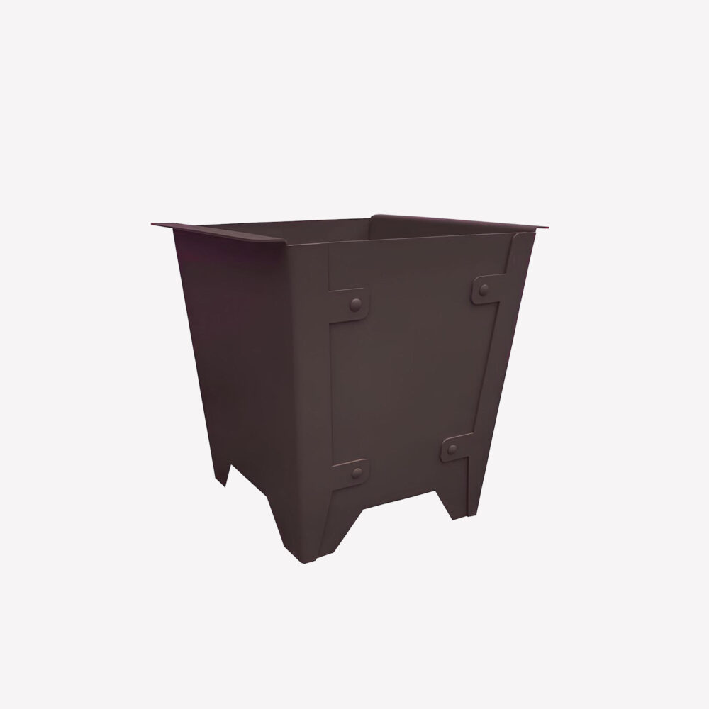 alto duo cache pot caisse bac à oranger design fabrique en france aluminium marron ecorce