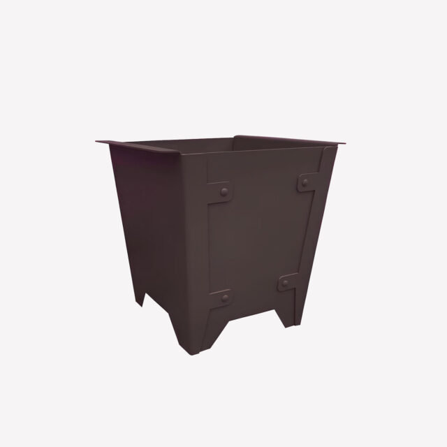 alto duo cache pot caisse bac à oranger design fabrique en france aluminium marron ecorce