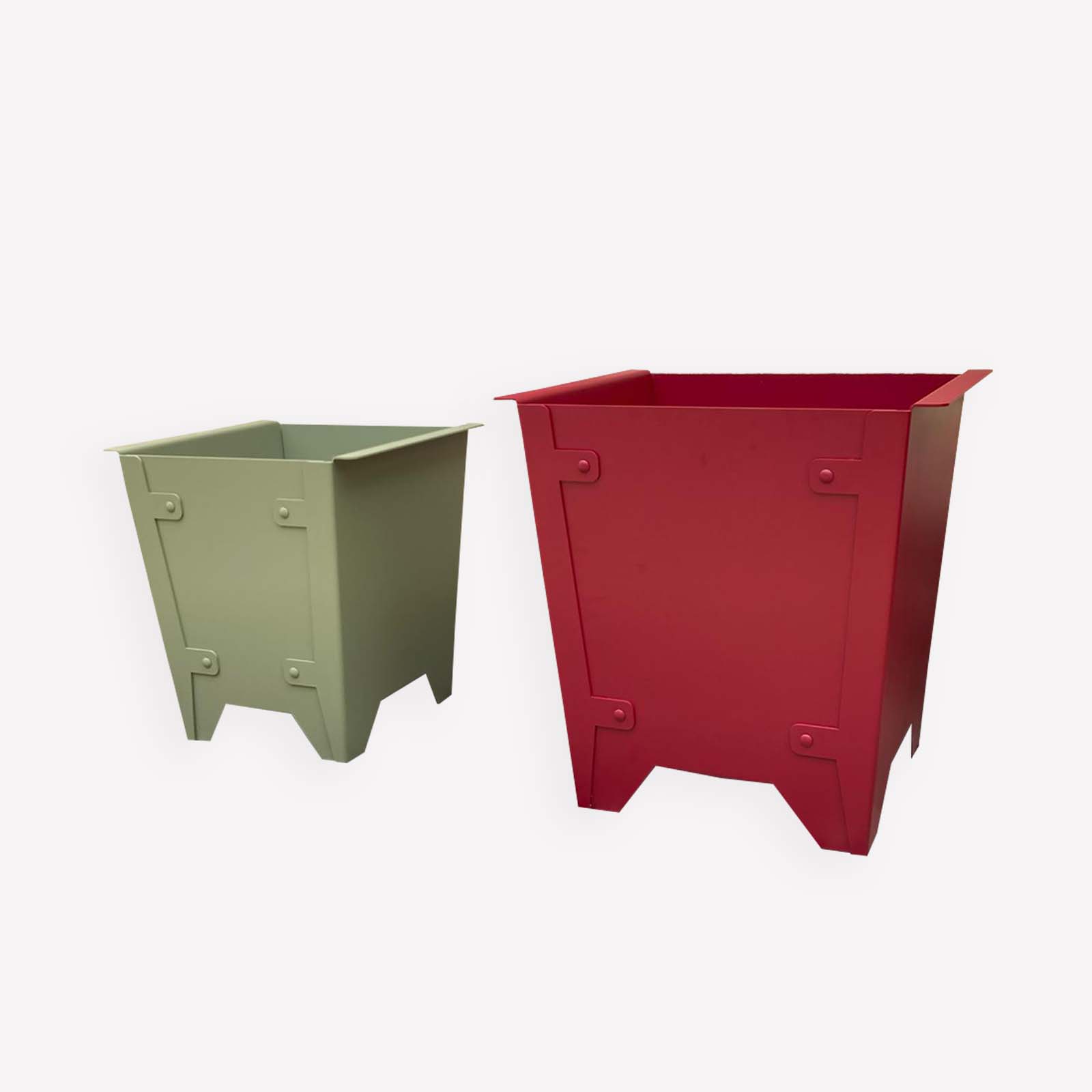 alto duo caisse a oranger design fabriquée en france metal duo vert et rouge
